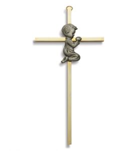 Brass Boy's Baptism Wall Cross - 7"