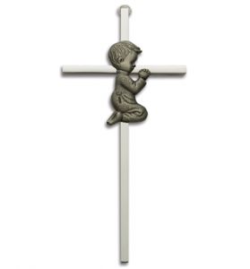 Silver Plated Boy's Wall Cross - 6"