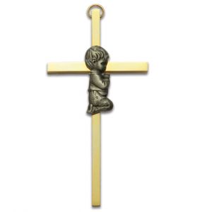 Gold Boy's Wall Cross - 4"