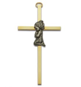 Gold Girl's Wall Cross - 4"