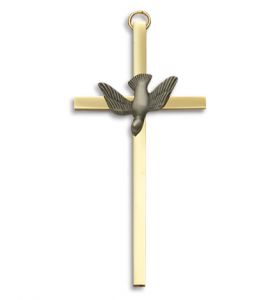 Brass and Pewter Confirmation 
Wall Cross - 4" 