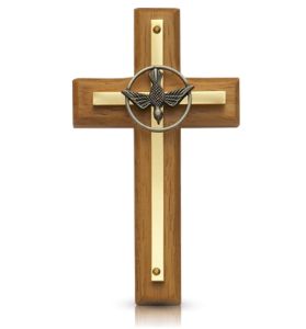 Wood & Brass Confirmation Wall Cross - 4 1/2" 