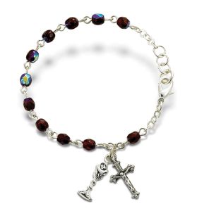 First Communion January Birthstone Bracelet - 5 1/2" 