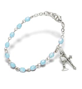 First Communion March Birthstone Bracelet - 5 1/2"