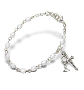 First Communion April Birthstone Bracelet - 5 1/2"