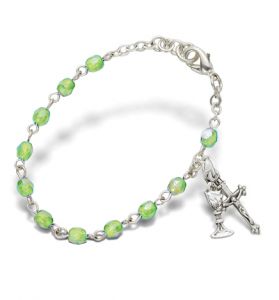 First Communion August Birthstone Bracelet - 51/2" 