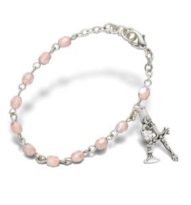 First Communion October Birthstone Bracelet - 5 1/2" 