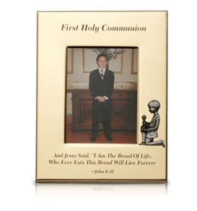 6"x8 1/2" Gold Plated First Holy Communion Boy Photo Frame