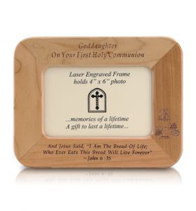 8 1/2"x 6 1/2" Maple Wood Goddaughter First Holy Communion Frame