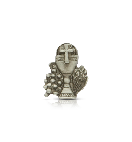 Pewter Communion Chalice Lapel Pin - 5/8"