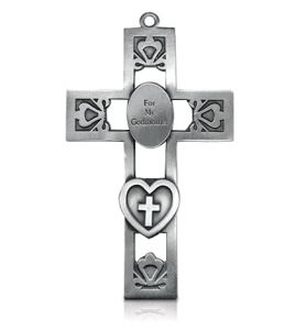 Pierced Pewter Godmother Wall Cross - 5"
