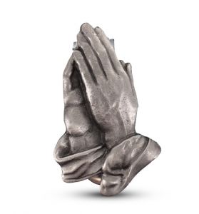 Pewter Serenity Praying Hands Auto Visor Clip - 1 7/8"