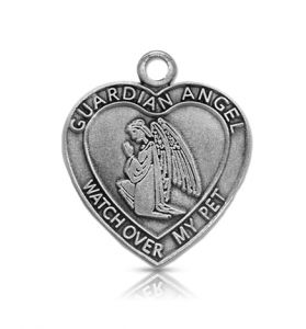 Heart Shaped Pewter Guardian Angel
Pet Medal - 1 1/2"