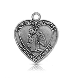 Heart Shaped Pewter Guardian Angel
Pet Medal - 1 1/8"