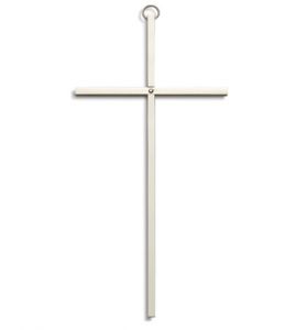 Simple Silver Plated Wall Cross - 8"